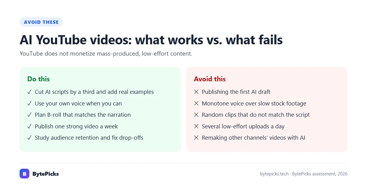 What works and what fails when making YouTube videos with AI